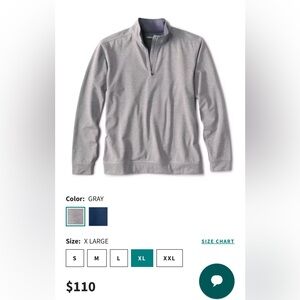 Orvis Quarter Zip XL - New w/o Tags